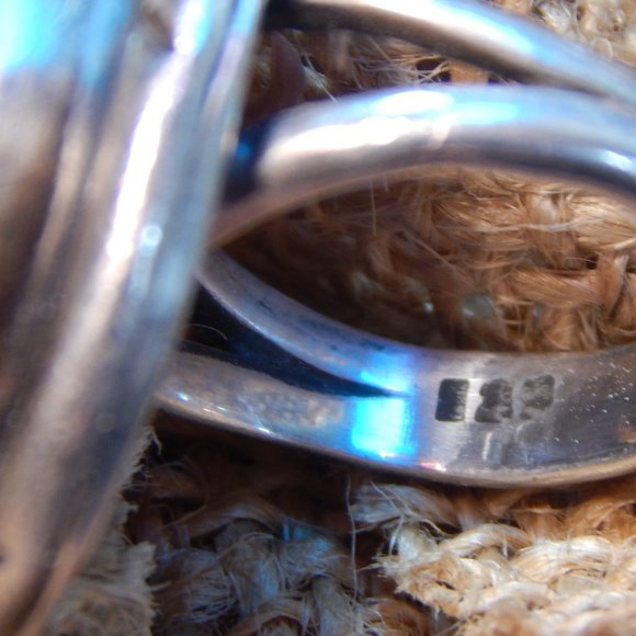 Vintage  Beautiful Semi Precious Stone 925  Ring - Picture 6 of 8